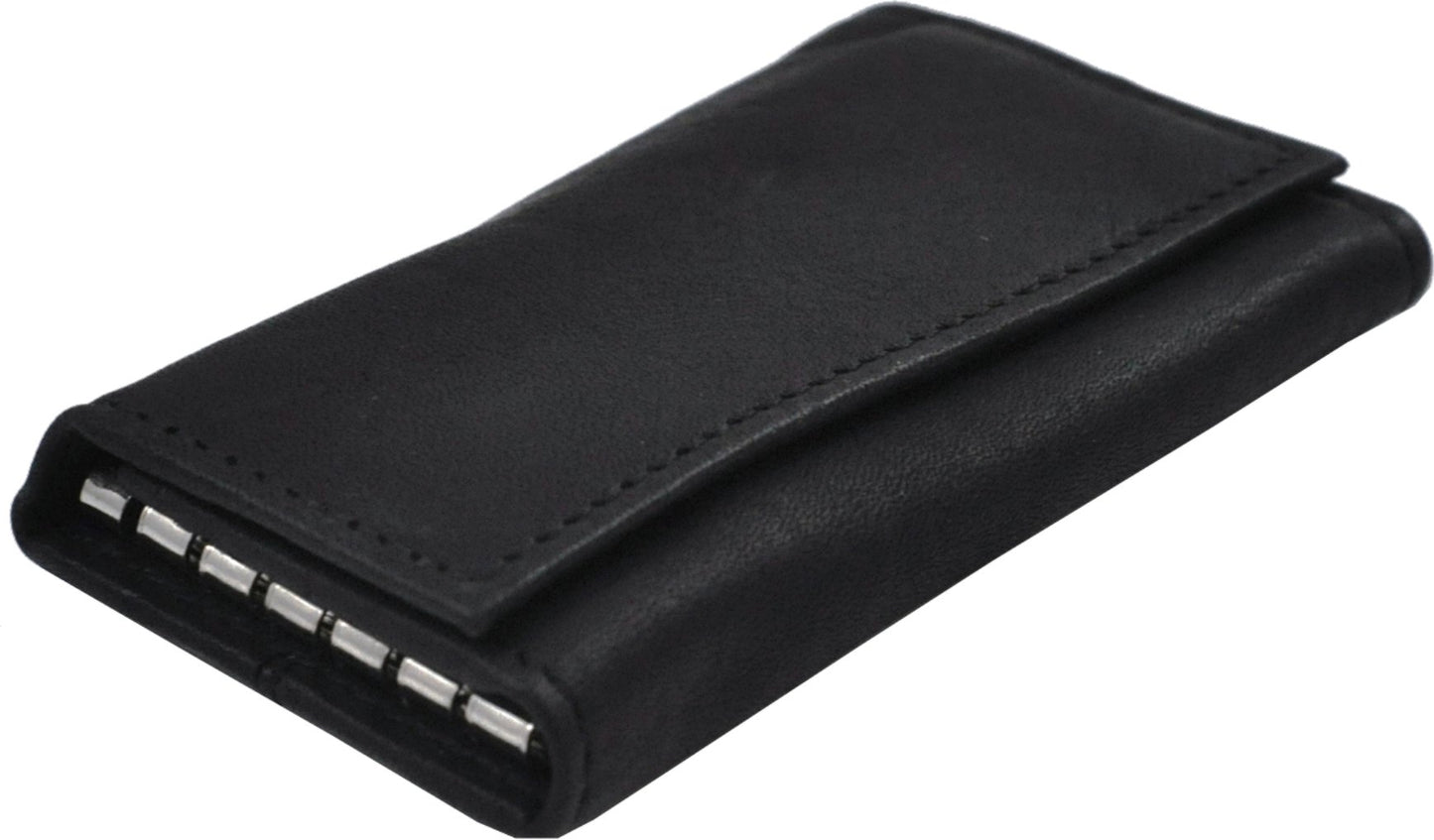 Leather Key Case Wallet Black