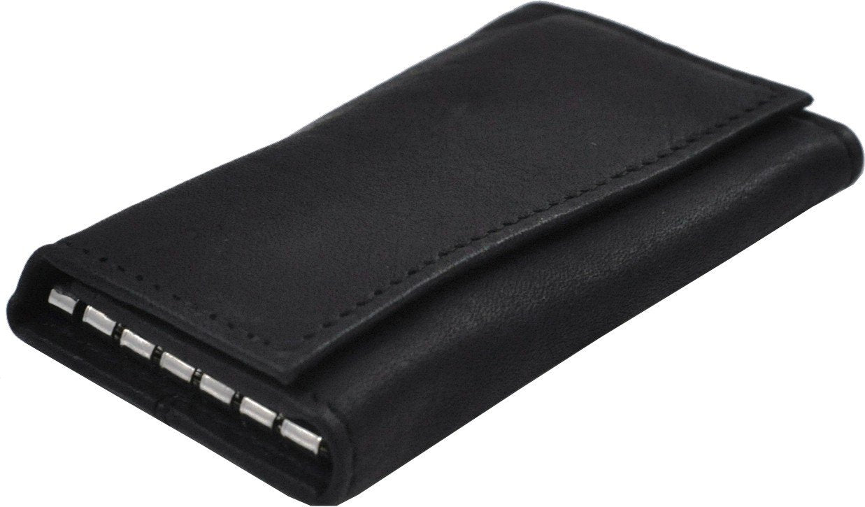 Leather Key Case Wallet Black