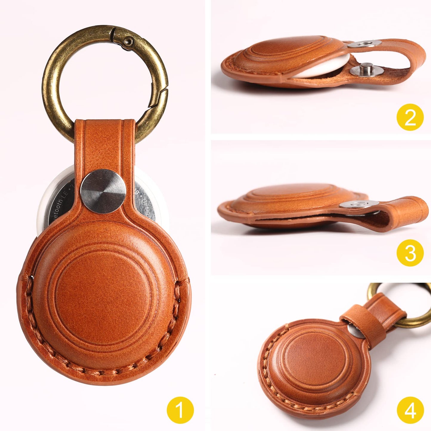 Genuine Leather Airtag Holder