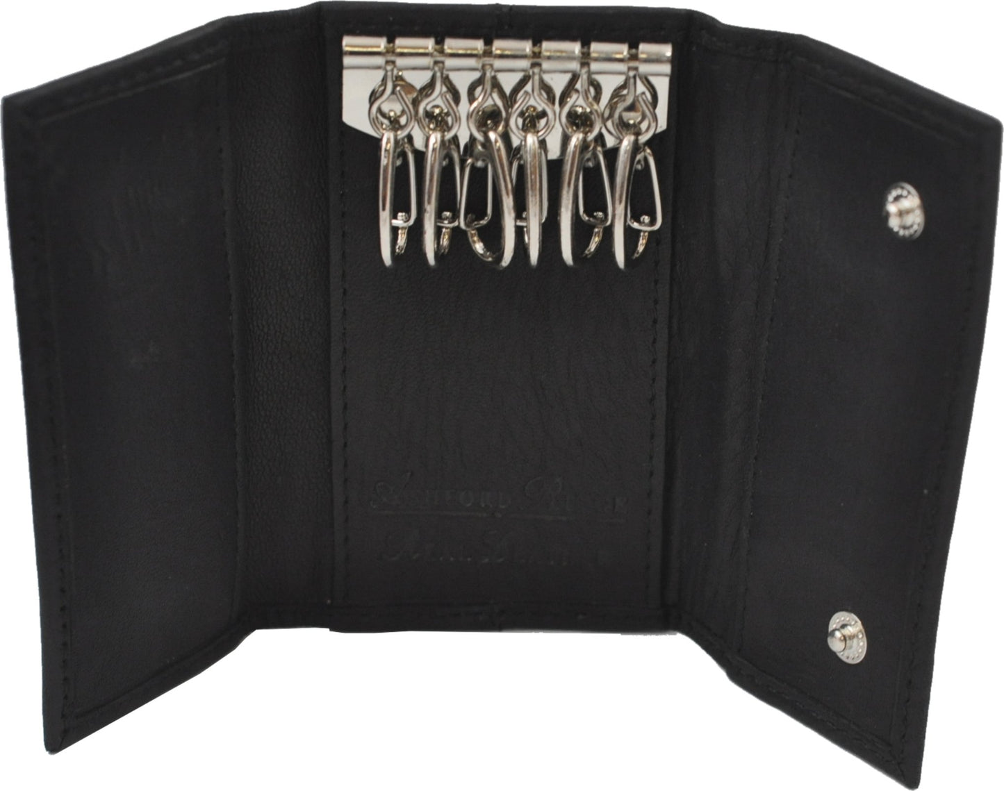 Leather Key Case Wallet Black